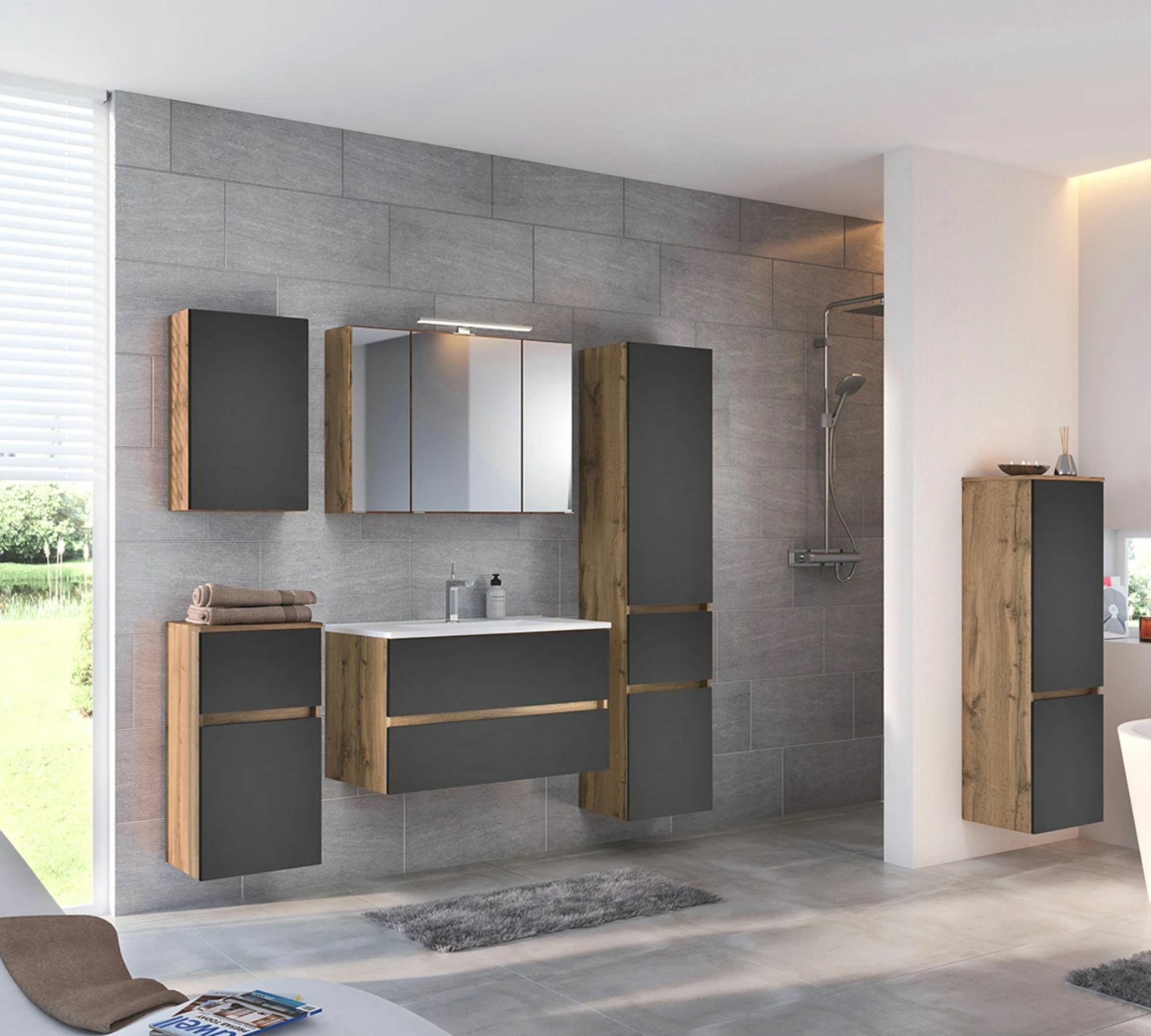 Wall cabinet MDF Coated Matt Grey 2