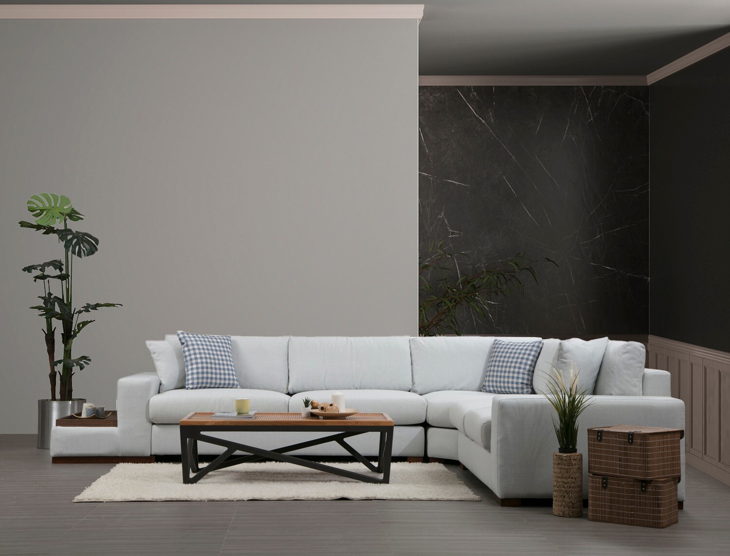 Modern corner sofa White 1