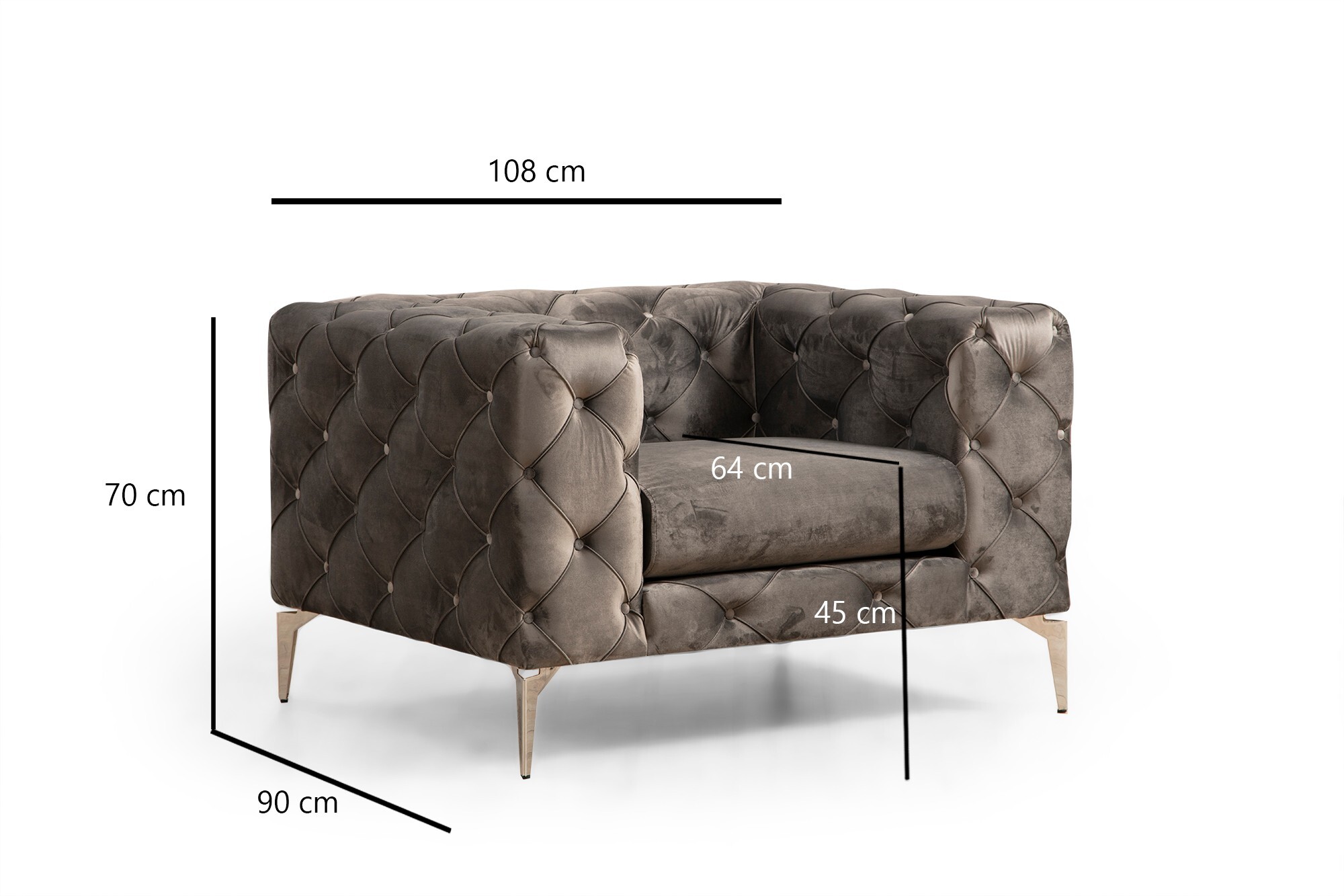 Elegant armchair Anthracite 2