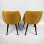 2x Lule Esszimmerstuhl Nussbaumholz Textil Gelb 2