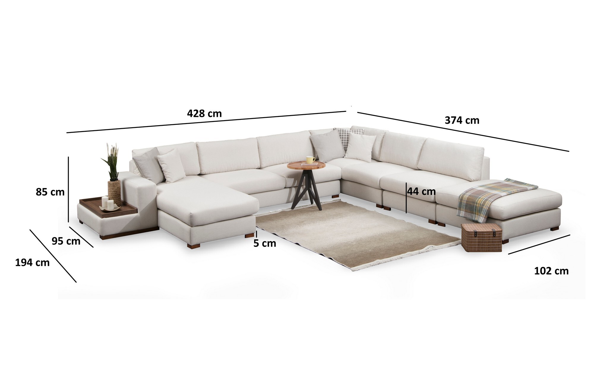 Modern corner sofa White 9