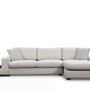 Modern sofa chaise lounge right cream with table 4