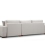 Modernes Sofa Récamiere Rechts Creme mit Tisch 6