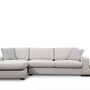 Modern sofa chaise lounge left cream with table 3
