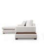 Modern sofa chaise lounge left cream with table 4