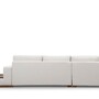 Modern sofa chaise lounge left cream with table 6