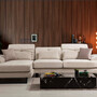 Modern sofa chaise lounge left ecru 0