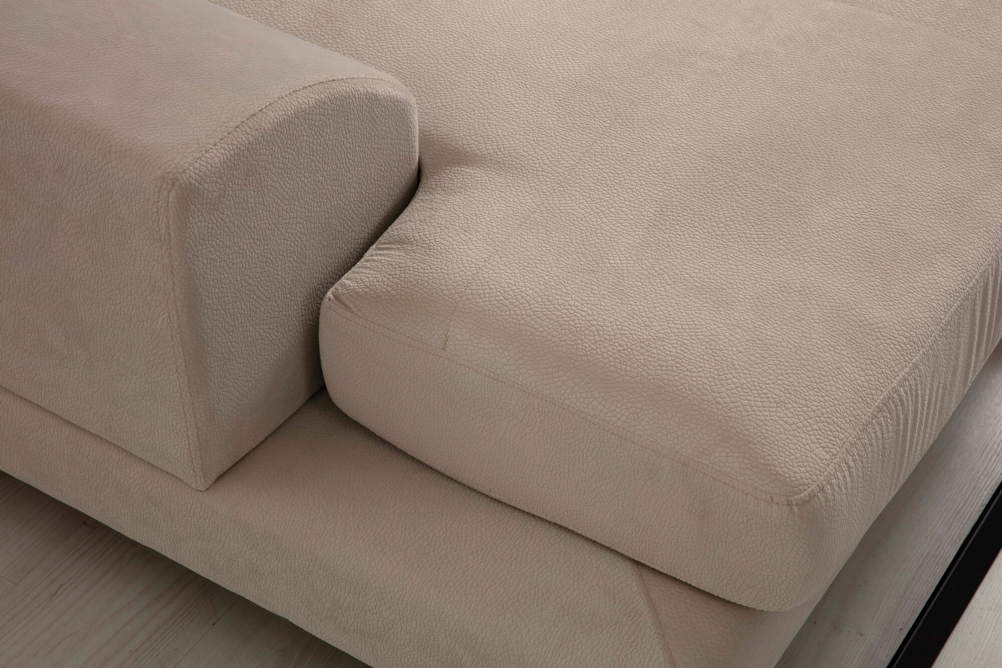 Modern sofa chaise lounge left ecru 6