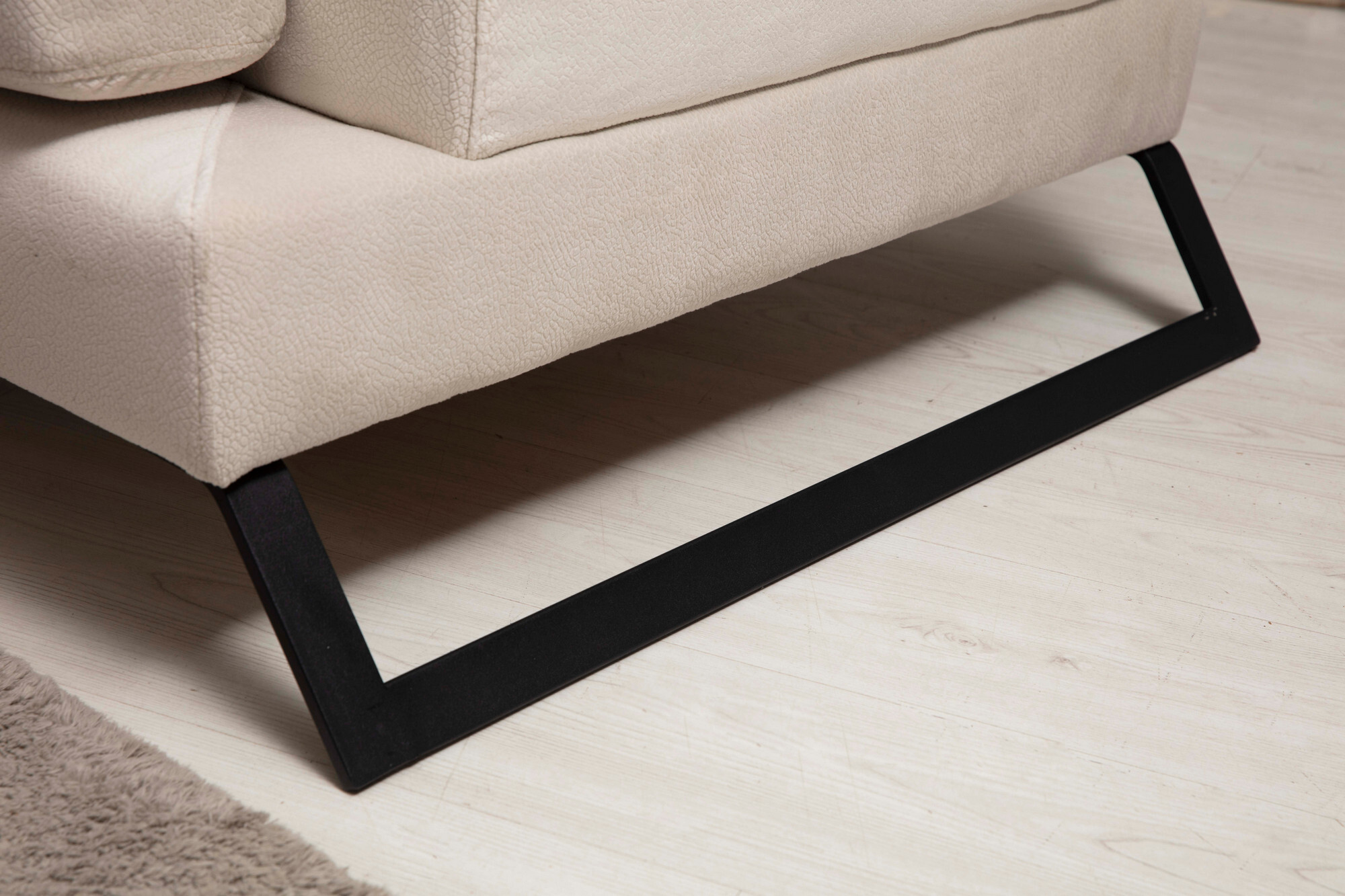 Modern sofa chaise lounge left ecru 8