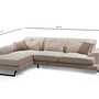 Modern sofa chaise lounge left ecru 9