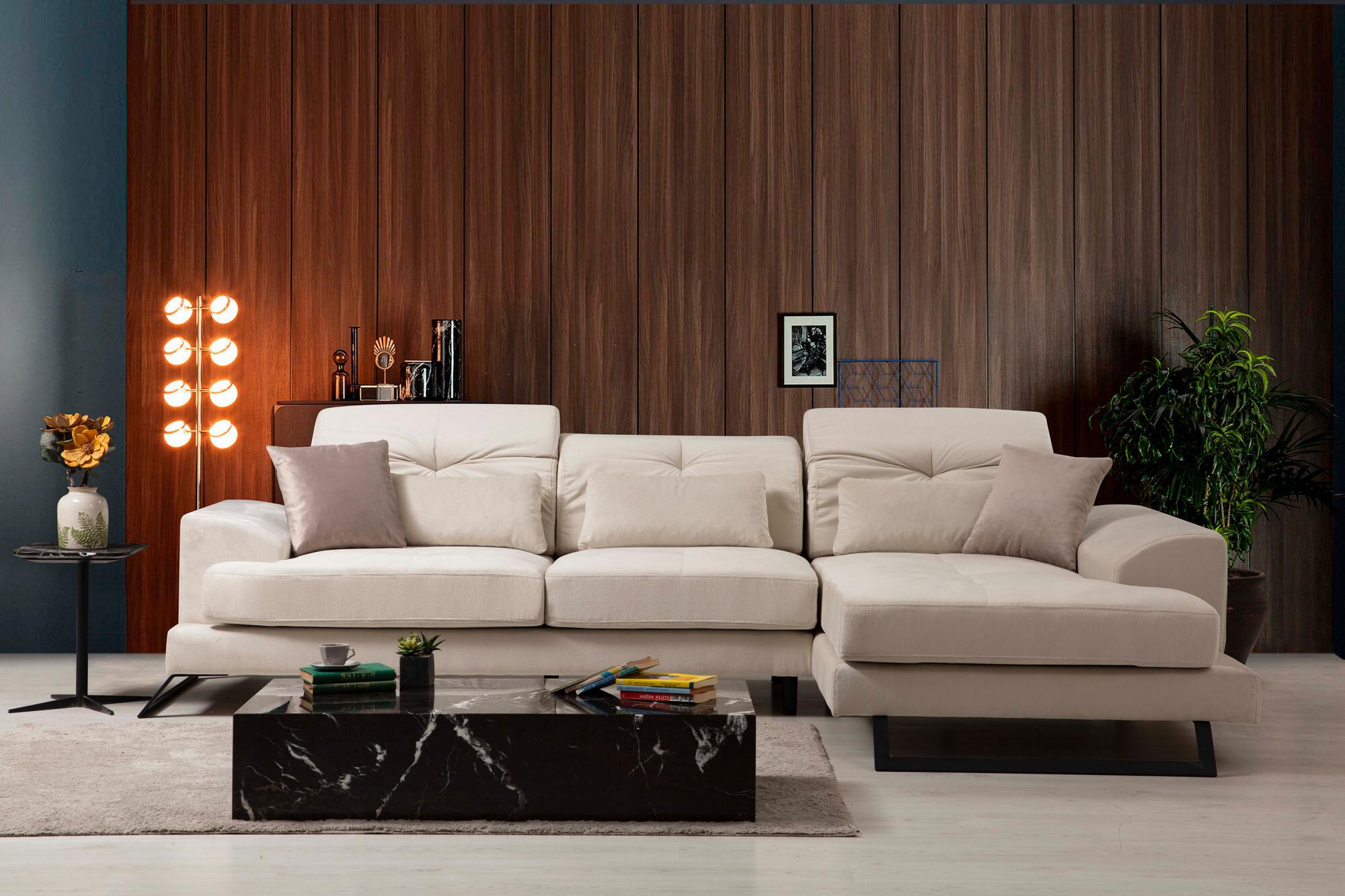 Sofa Chaise Lounge Right Ecru 0