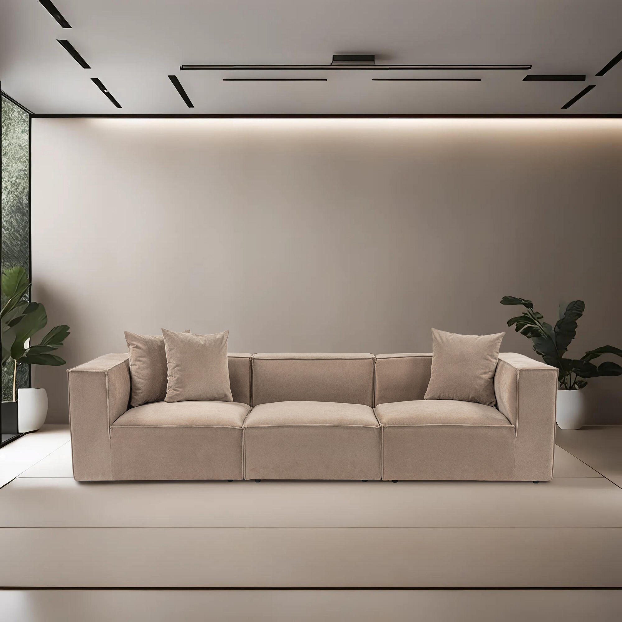 Sofa 3-seater Cappuccino 1