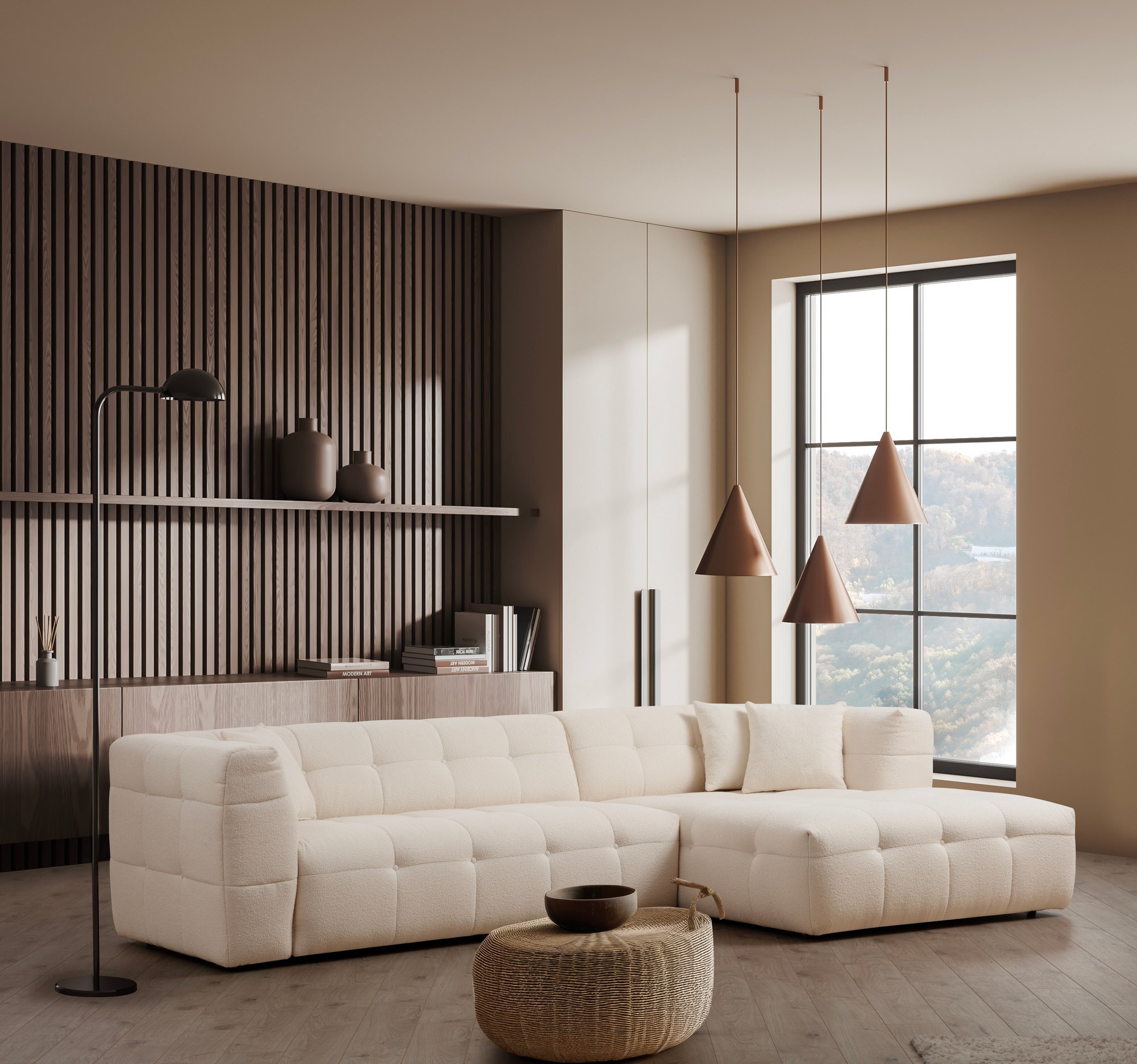 Nour Sofa Chaise Lounge Right Beige 0