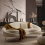 Divano moderno 3 posti bouclé crema 1