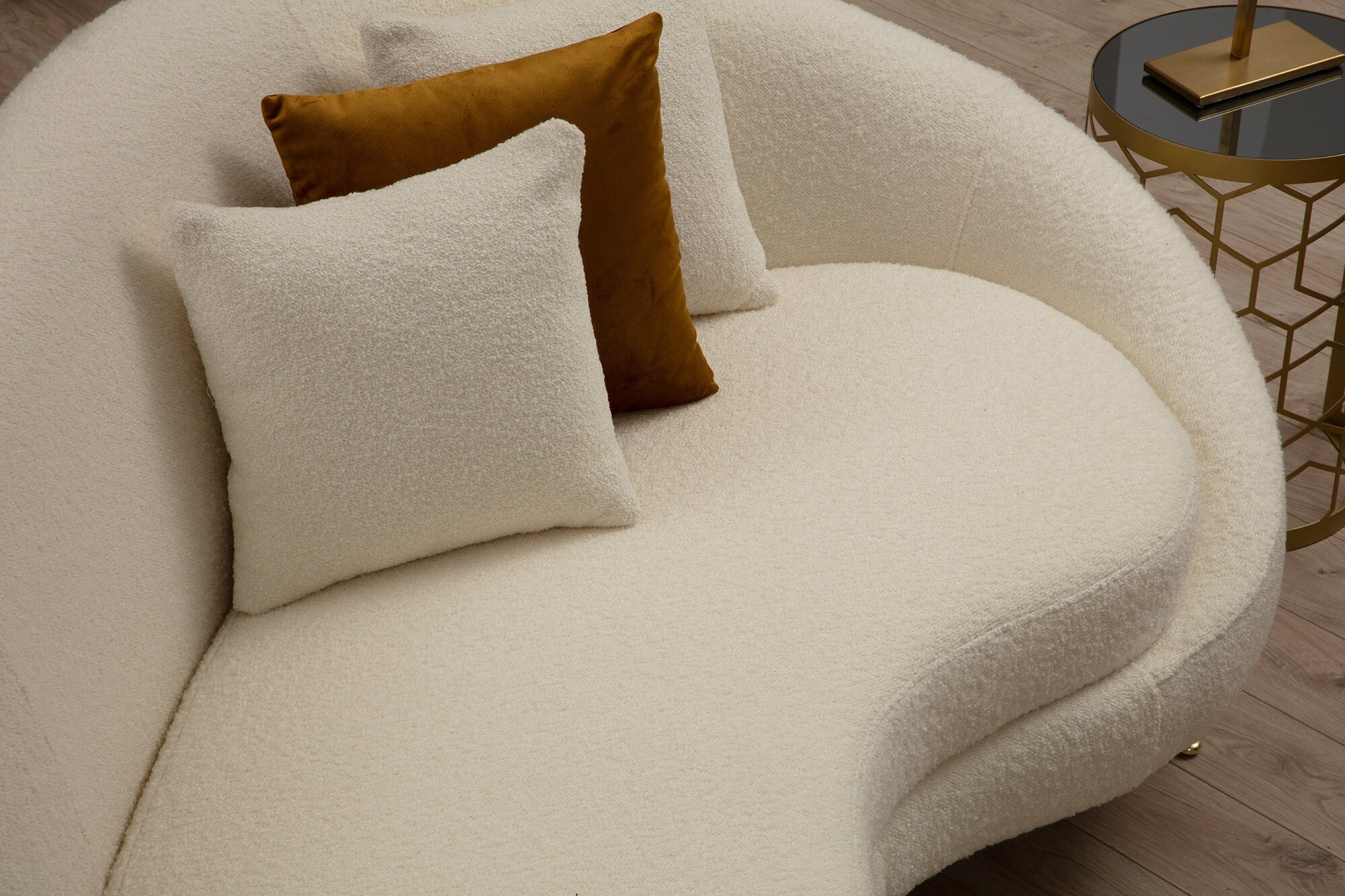 Modern Sofa 3-seater Bouclé Cream 2