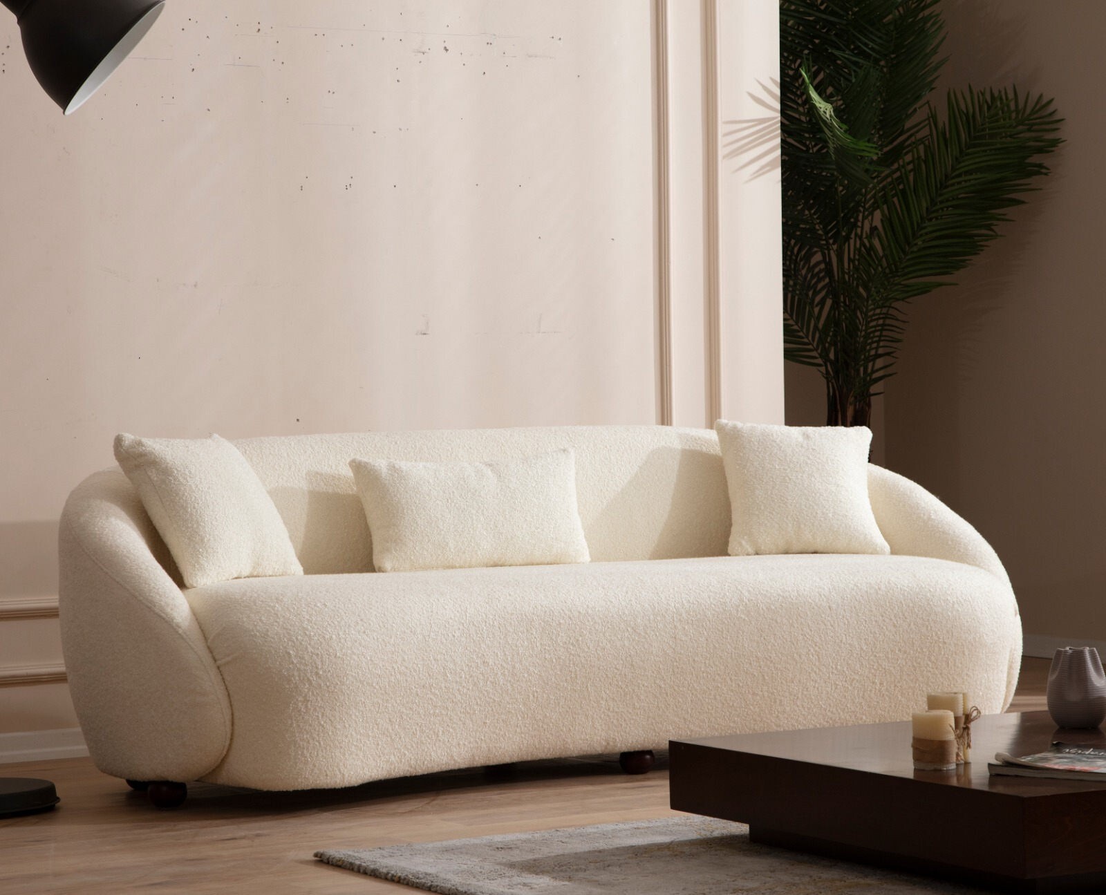 Modern 3-seater sofa Beige 0