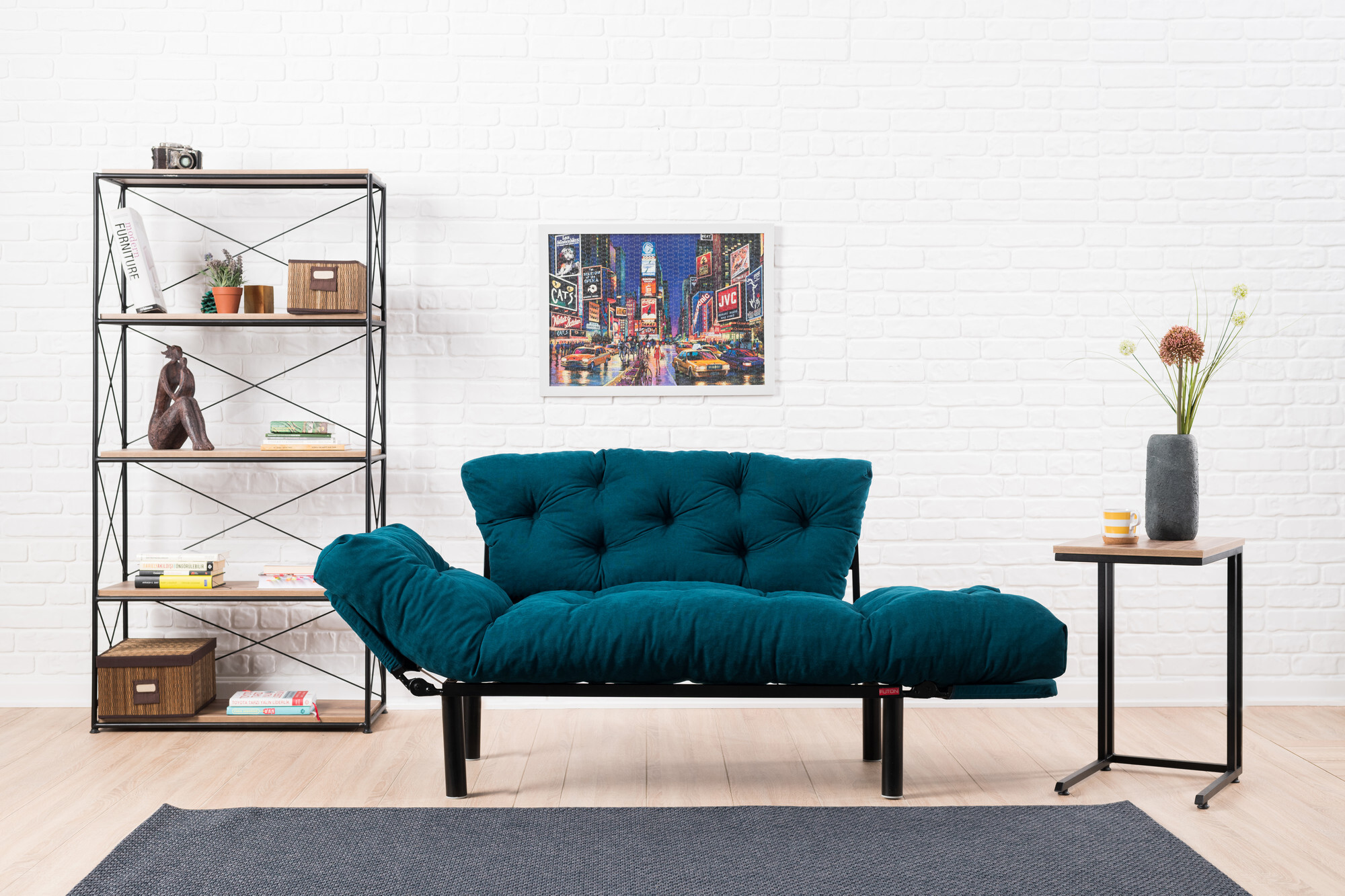 Sofa bed 2-seater petrol 3