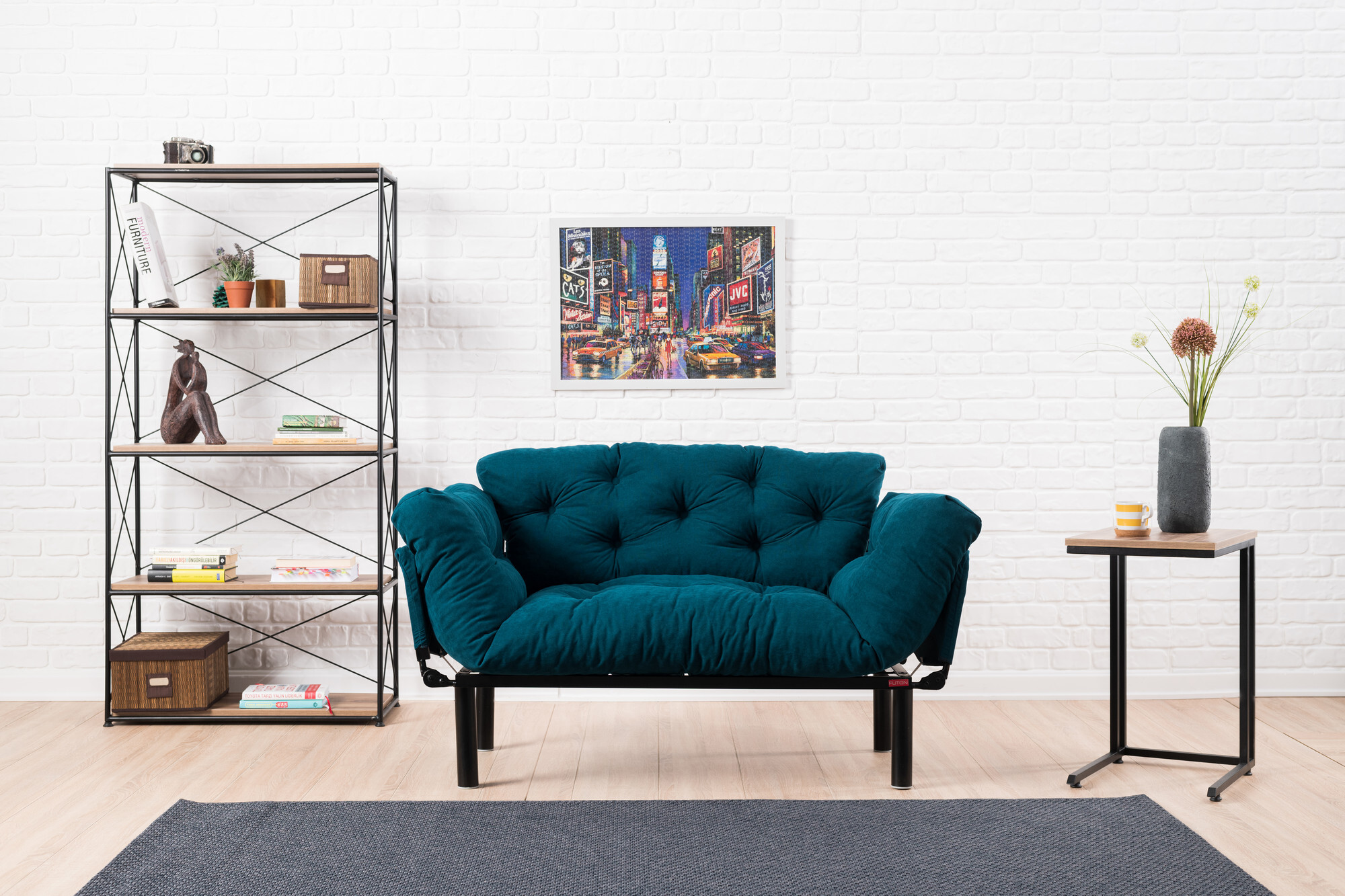Sofa bed 2-seater petrol 6