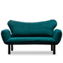 Elegant sofa bed 2-seater petrol blue 0