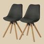 Polsterstuhl ALEDAS Webstoff Cors: Anthrazit Braun 2er Set 0