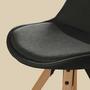 Polsterstuhl ALEDAS Webstoff Cors: Anthrazit Braun 2er Set 3