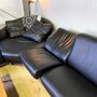 Arion Leather Sofa Black 7