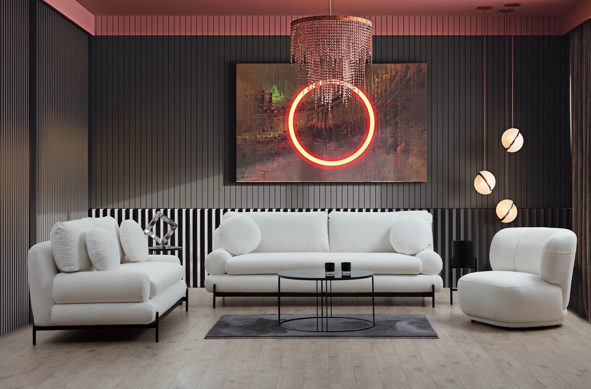 Modern sofa 2-seater White 2