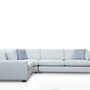 Modern corner sofa light grey 6