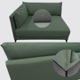 Vincent 1-Seater Corner Module Left Cura Dark Green 8