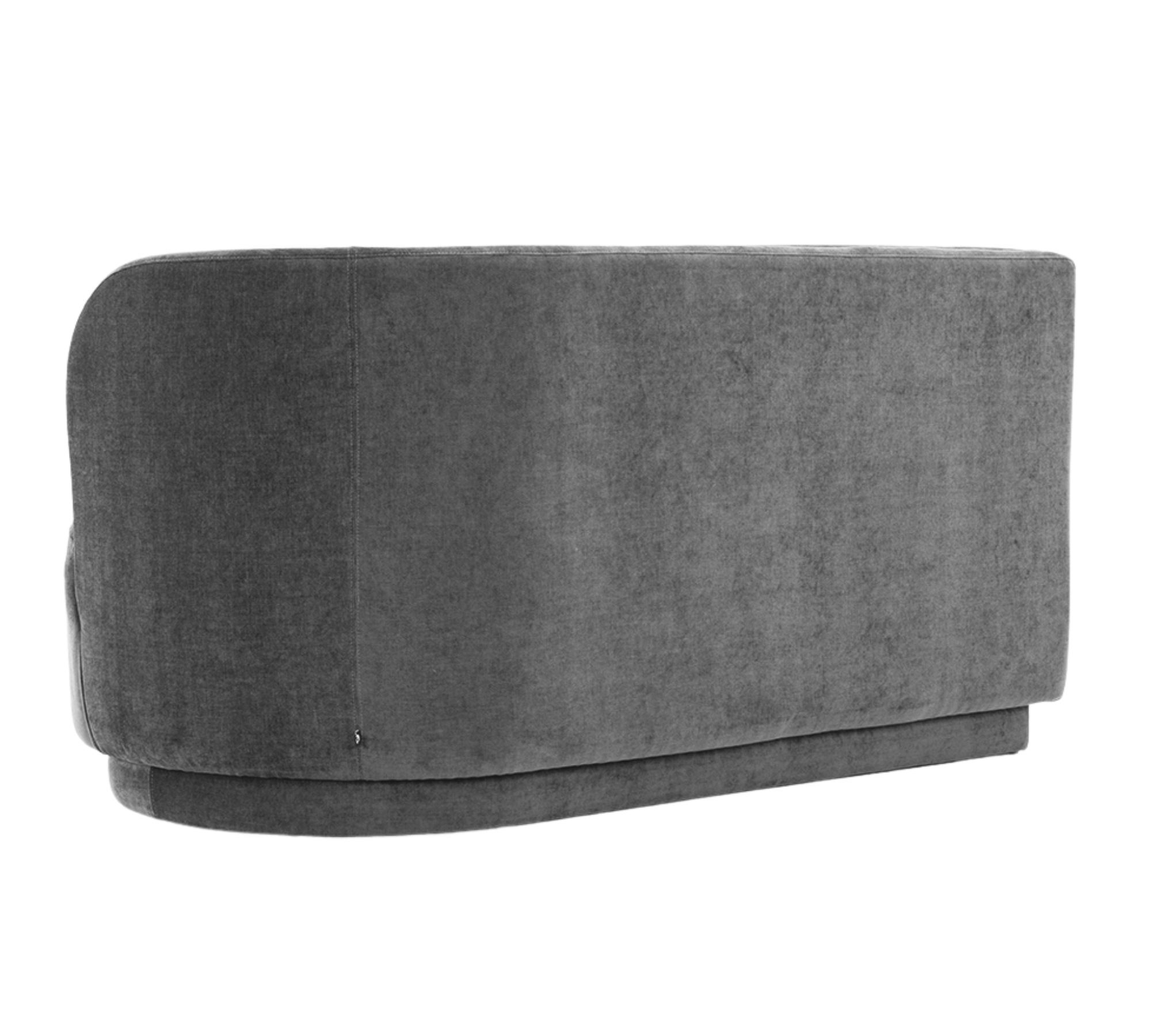 Nora 2-seater module right velvet matt dark grey 3