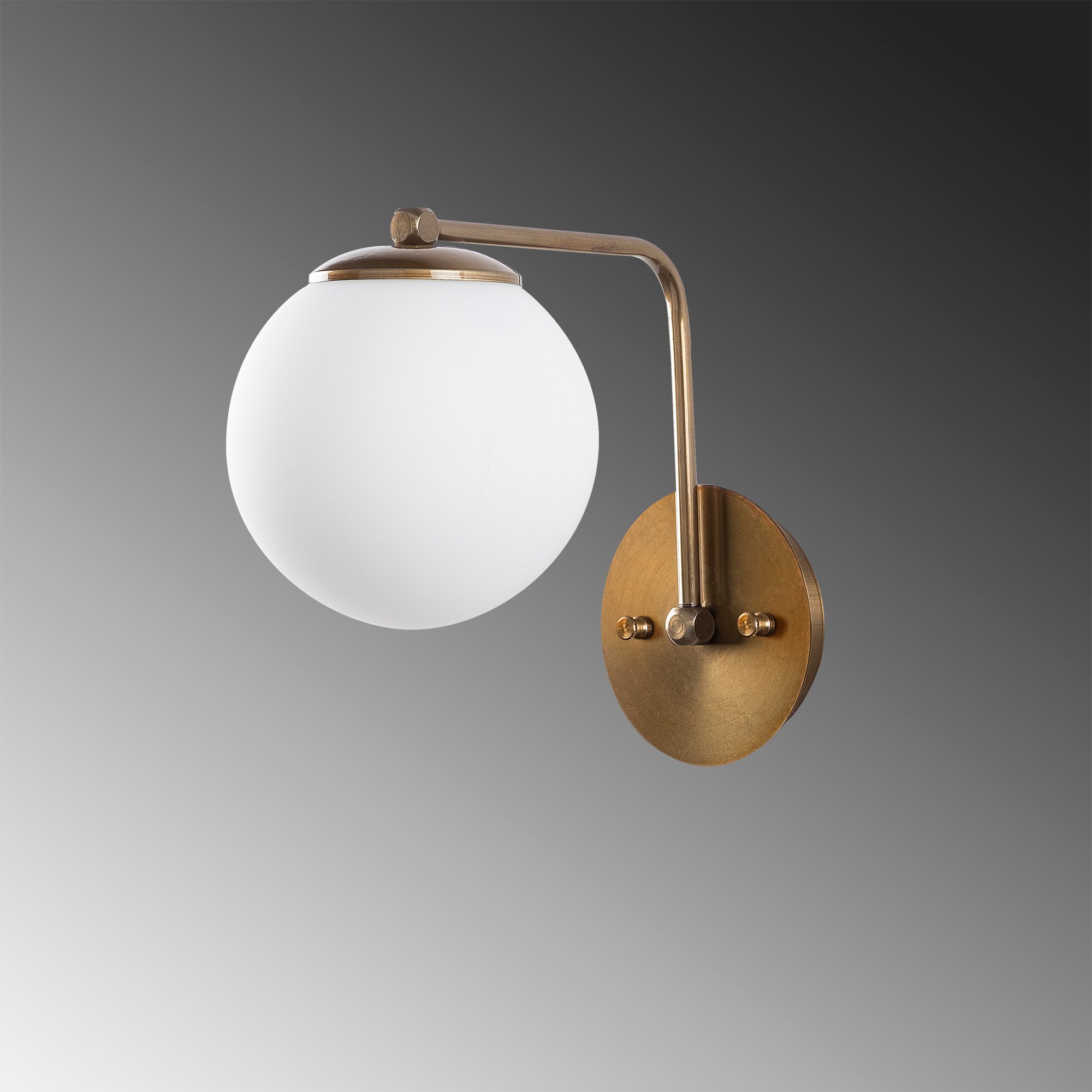 Wall lamp glass sphere metal gold color 3