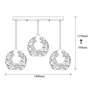 Pendant lamp with 3 elements Black Metal 4