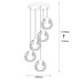 Pendant lamp with 5 elements Black Metal 4
