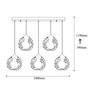 Pendant lamp with 5 elements Black metal 4
