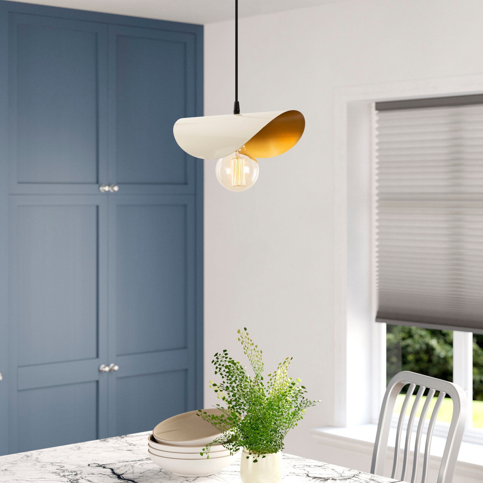 Pendant lamp Metal White Gold 0