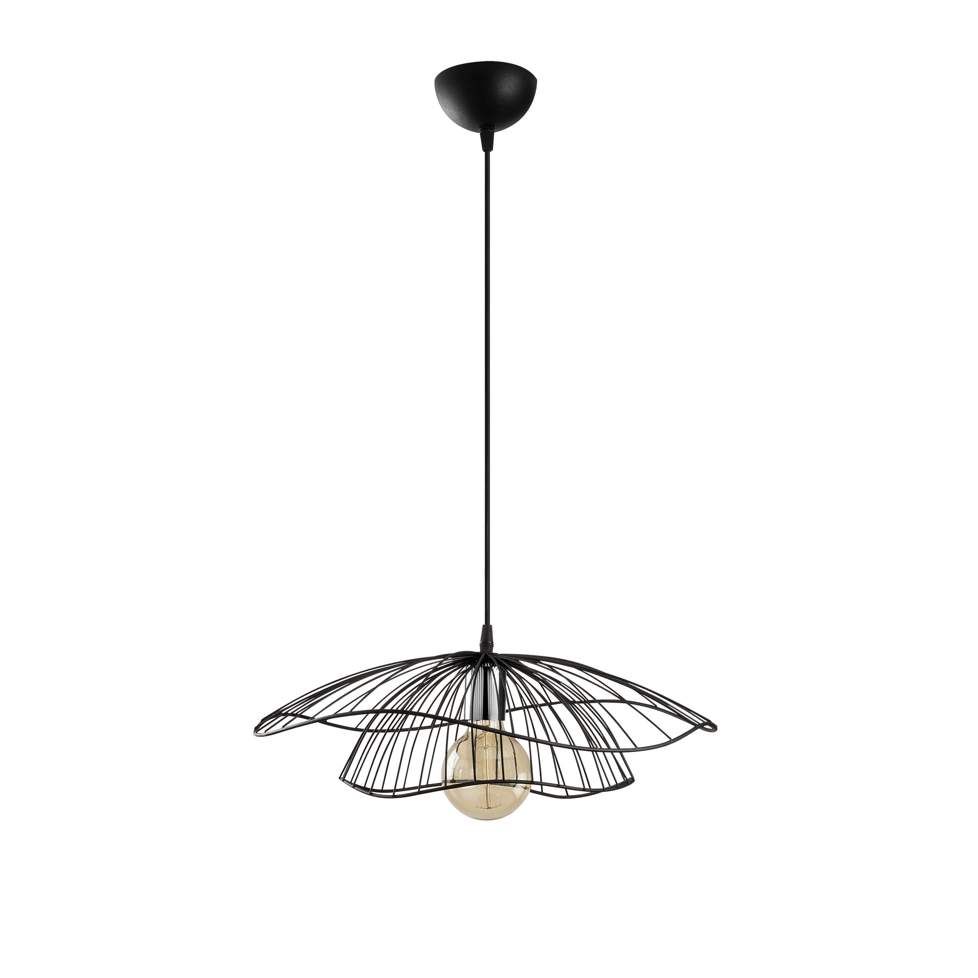 Modern pendant lamp with black metal struts 4