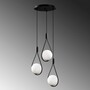 Lampada a sospensione con 3 elementi metallo nero 3