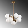 Vintage pendant lamp with 9 glass elements White Gold 3