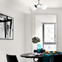 Ceiling light with 2 glass spheres made of metal 0
