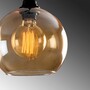 Hanging lamp 3 elements metal black gold 6