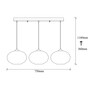 Industrial pendant lamp 3 elements metal honey 4