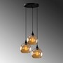 Hanging lamp 3 elements metal black gold 4