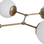 Pendant lamp 6 glass spheres metal white gold 2