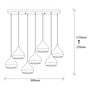 Pendant lamp with 7 elements metal black 2