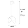 Pendant lamp metal black gold Ø 20cm 2