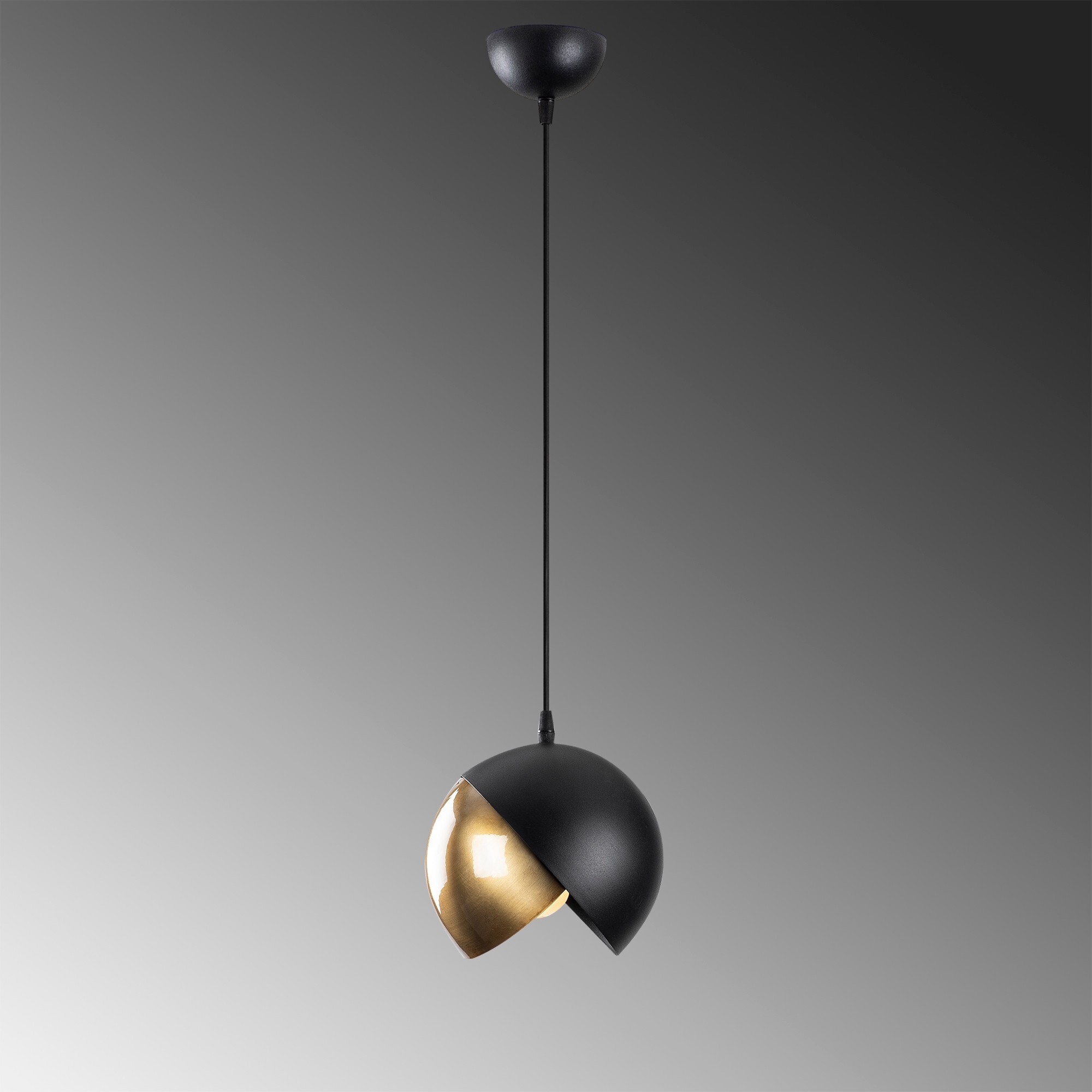 Pendant lamp metal black gold Ø 20cm 4
