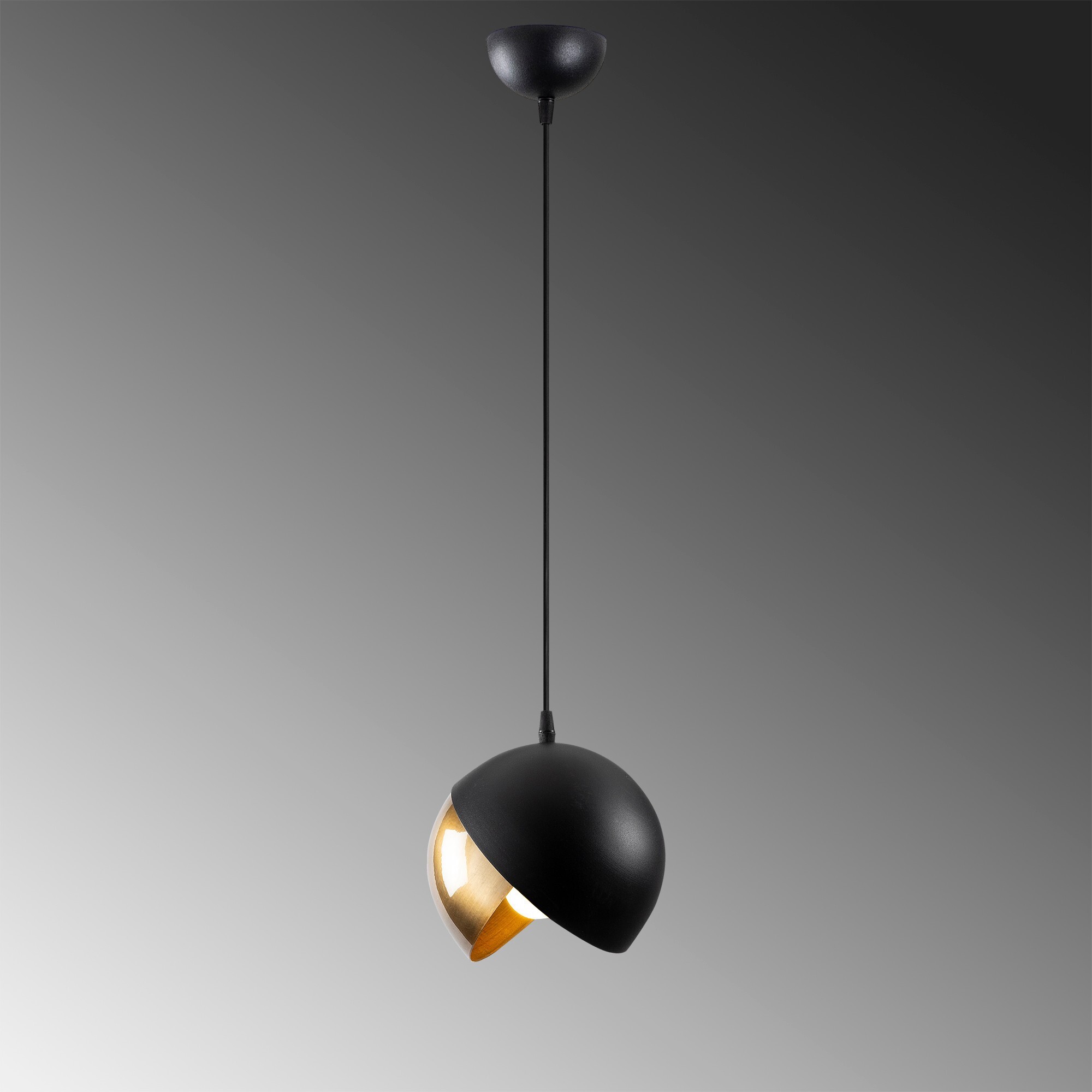 Pendant lamp metal black gold Ø 20cm 3