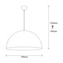 Hanging lamp Large Metal Black Gold Ø 60cm 2