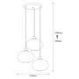 Pendant lamp 3 elements metal smoke-colored 9