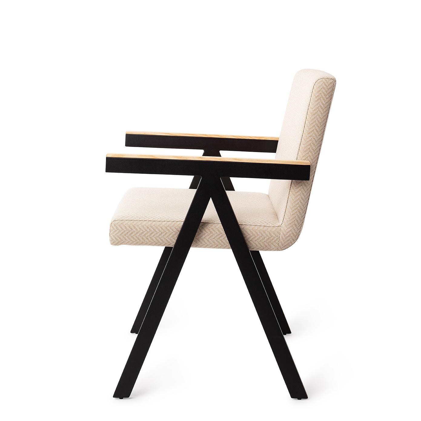 Omuta Dining chair Tan Chevron 1